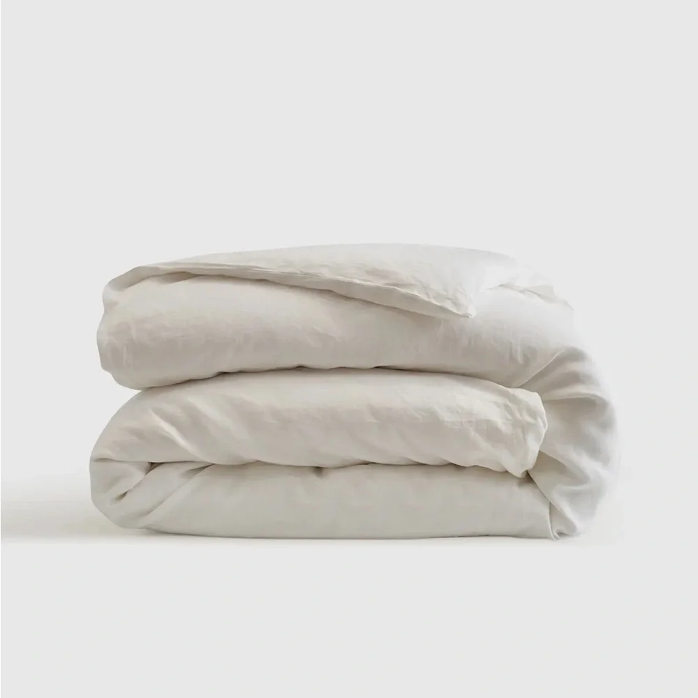 QUINCE European Linen Duvet Cover King/Cal King White 6844